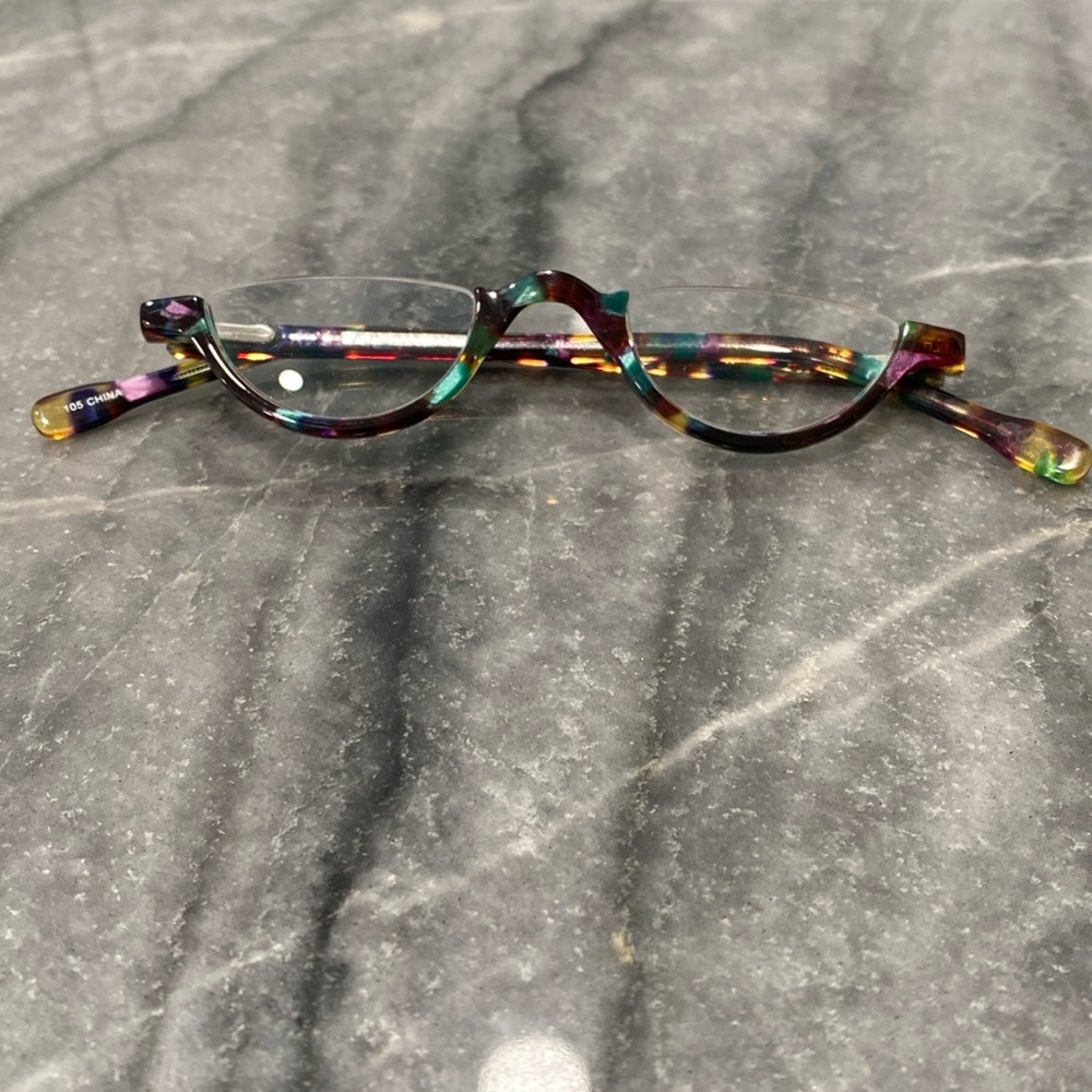 Multicolor 1/2 Lens Reading Glasses by EYEWEAR elements. Super Cute